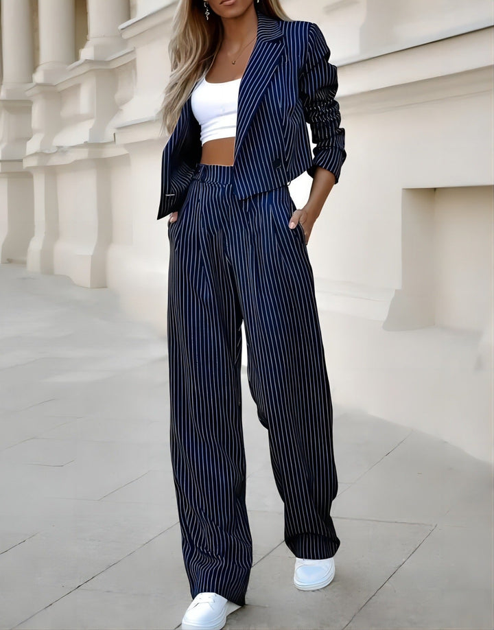 SOFIE - Striped Crop Top Suit