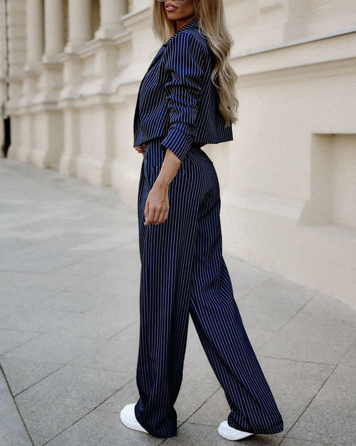 SOFIE - Striped Crop Top Suit